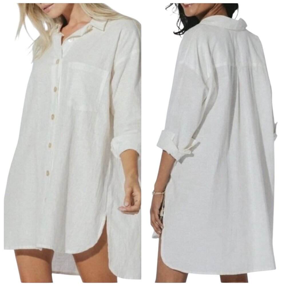 Cleobella Jordyn Shirt Dress Small Anthropologie 100% Cotton